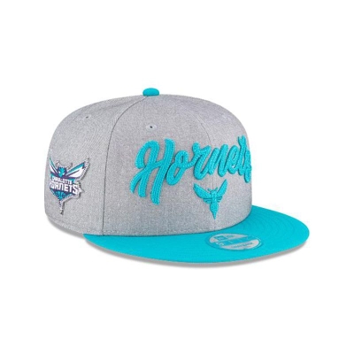 Grey Charlotte Hornets Hat - New Era NBA Official NBA Draft 9FIFTY Snapback Caps USA4609153